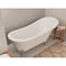 Anzzi Diamante 67.32 in Slipper-Style Acrylic Claw Foot Tub in White FT-CF131LXFT-CH - alternate 2